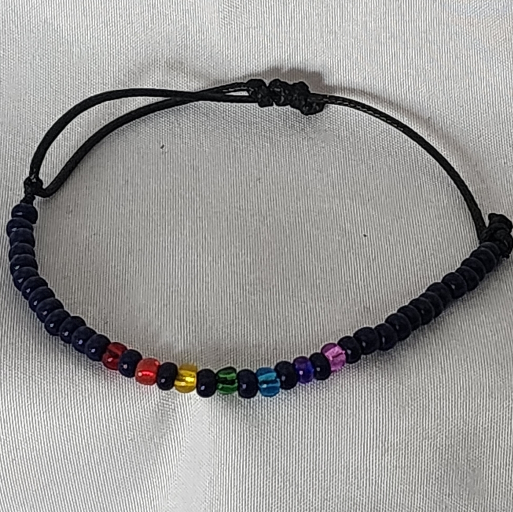Colorful, Handmade, Adjustable Beaded  Bracelet